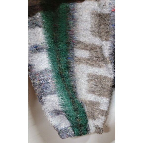 Molina Indian Drawin Southwestern Aztec Zip Up Fleece/Felted Jacket Vintage - Picture 9 of 12